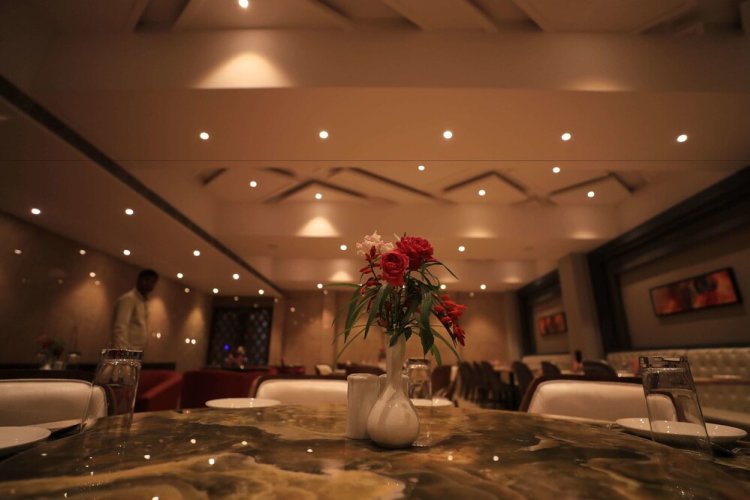 Bindiram Hotels Chitrakoot [Elegant Dining Area At Hotel Serene Stay's Restaurant]