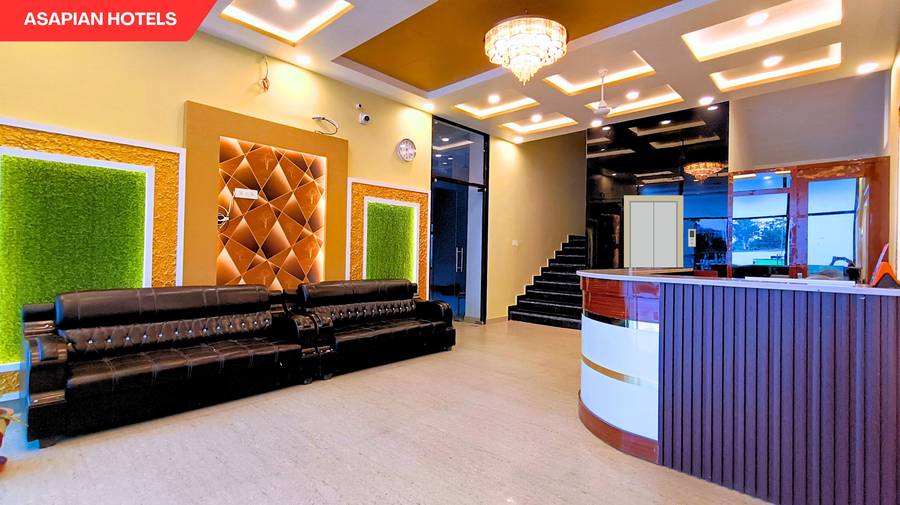 Trayamb Inn By Asapian Hotels Ayodhya [Front Desk At The Reception Area Of Trayamb Inn By Asapian Hotels Ayodhya]