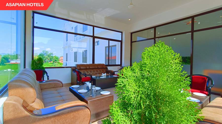 Trayamb Inn By Asapian Hotels Ayodhya [Spacious And Welcoming Reception Lobby At Trayamb Inn Ayodhya]